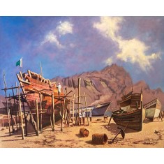 Shiraz Ashraf, 30 x 36 Inch, Oil On Canvas, Seascape Painting, AC-SASH-004